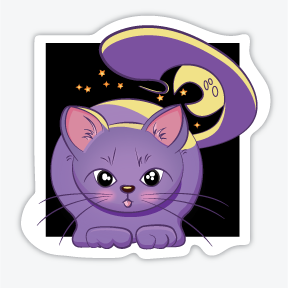 Cat & Moon Vinyl Sticker