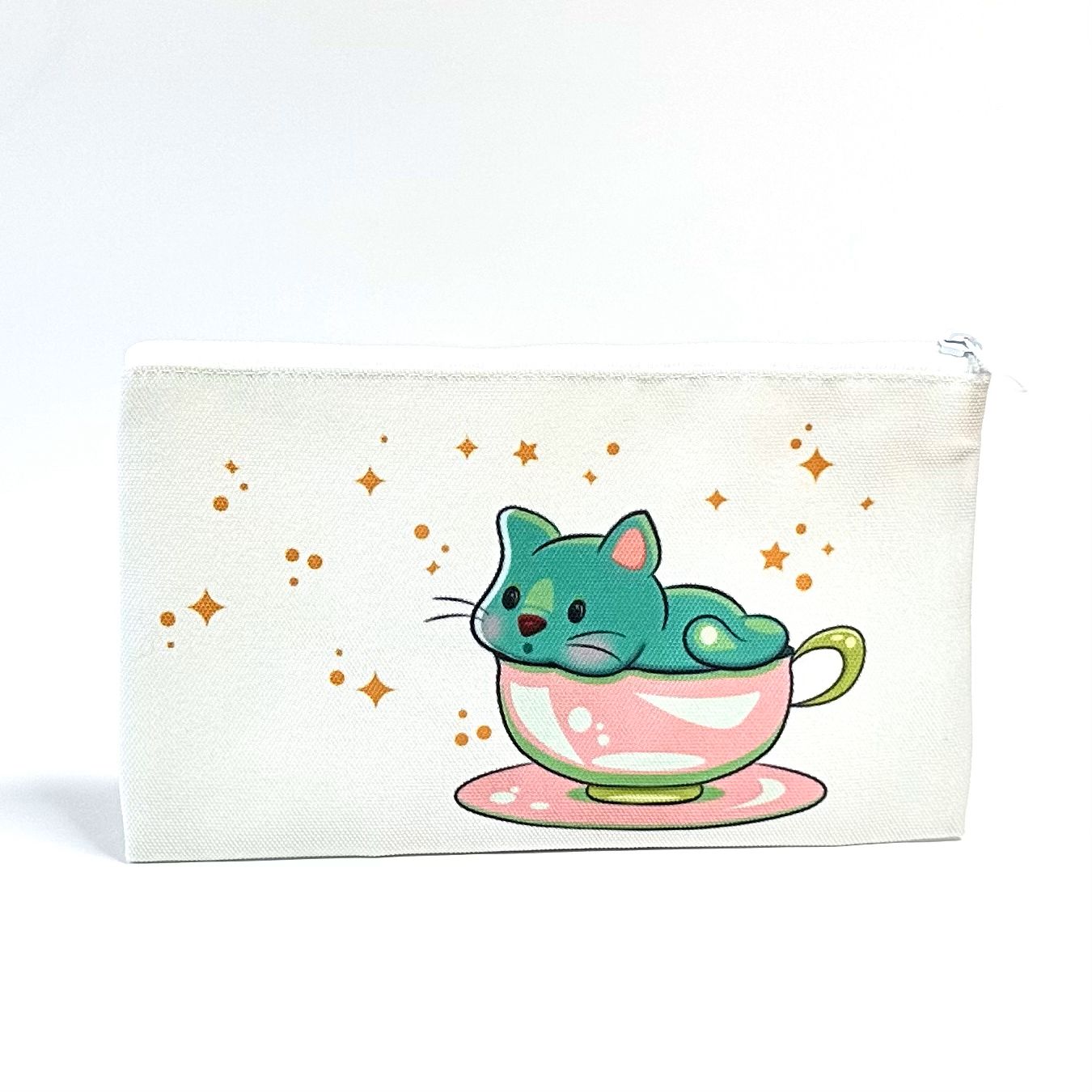 "Green Tea Cup Cat" Accessories Bag