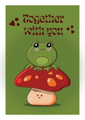 "Frog and Mushroom" Art Print