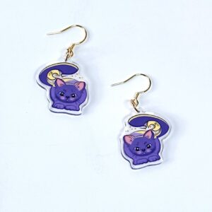 "Cat & Moon" Earrings