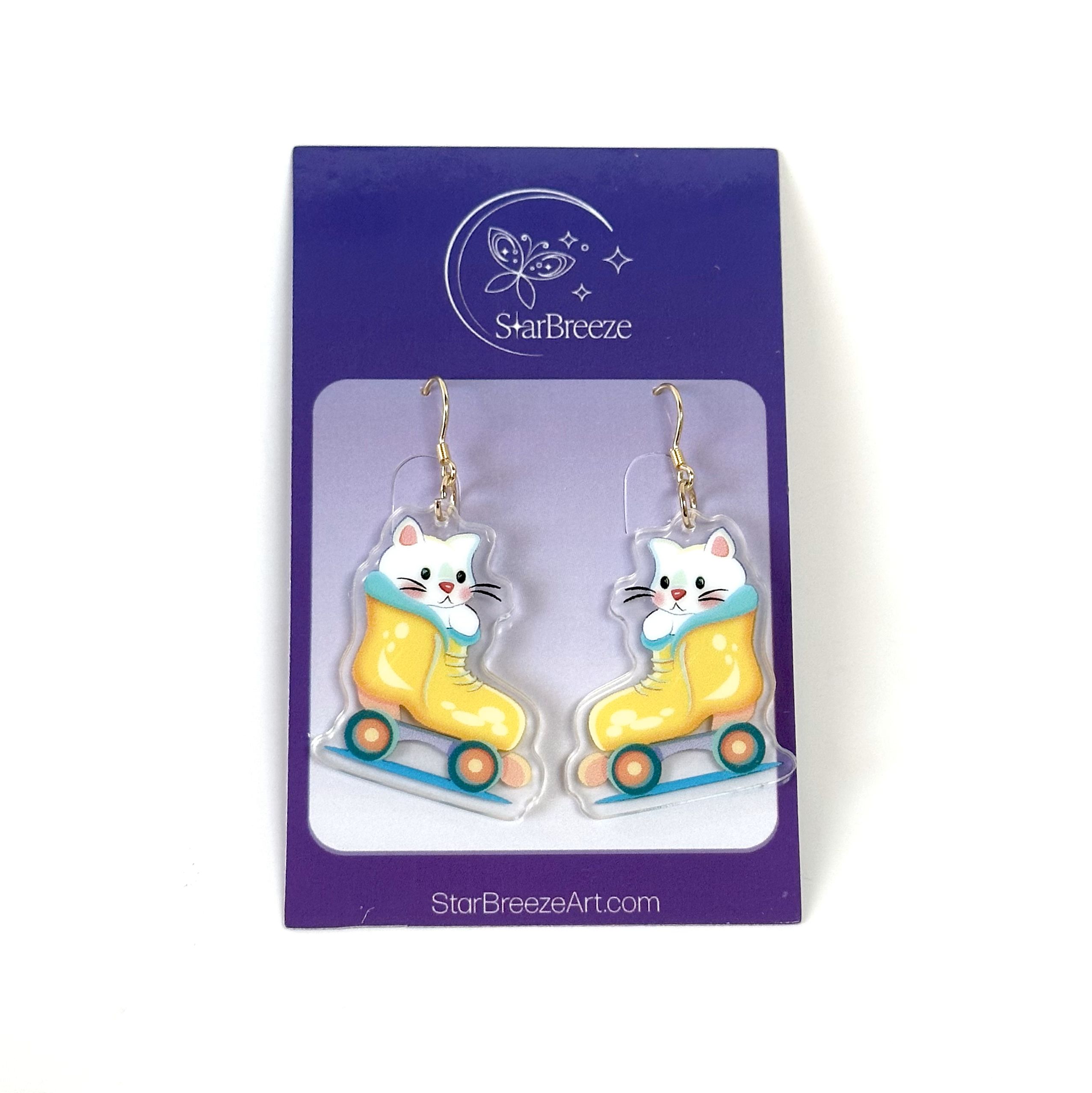 "Cat in Skate" Earrings - Image 6