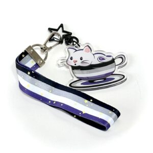 “LGB Tea Cup Cat Ace” Lanyard Keychain