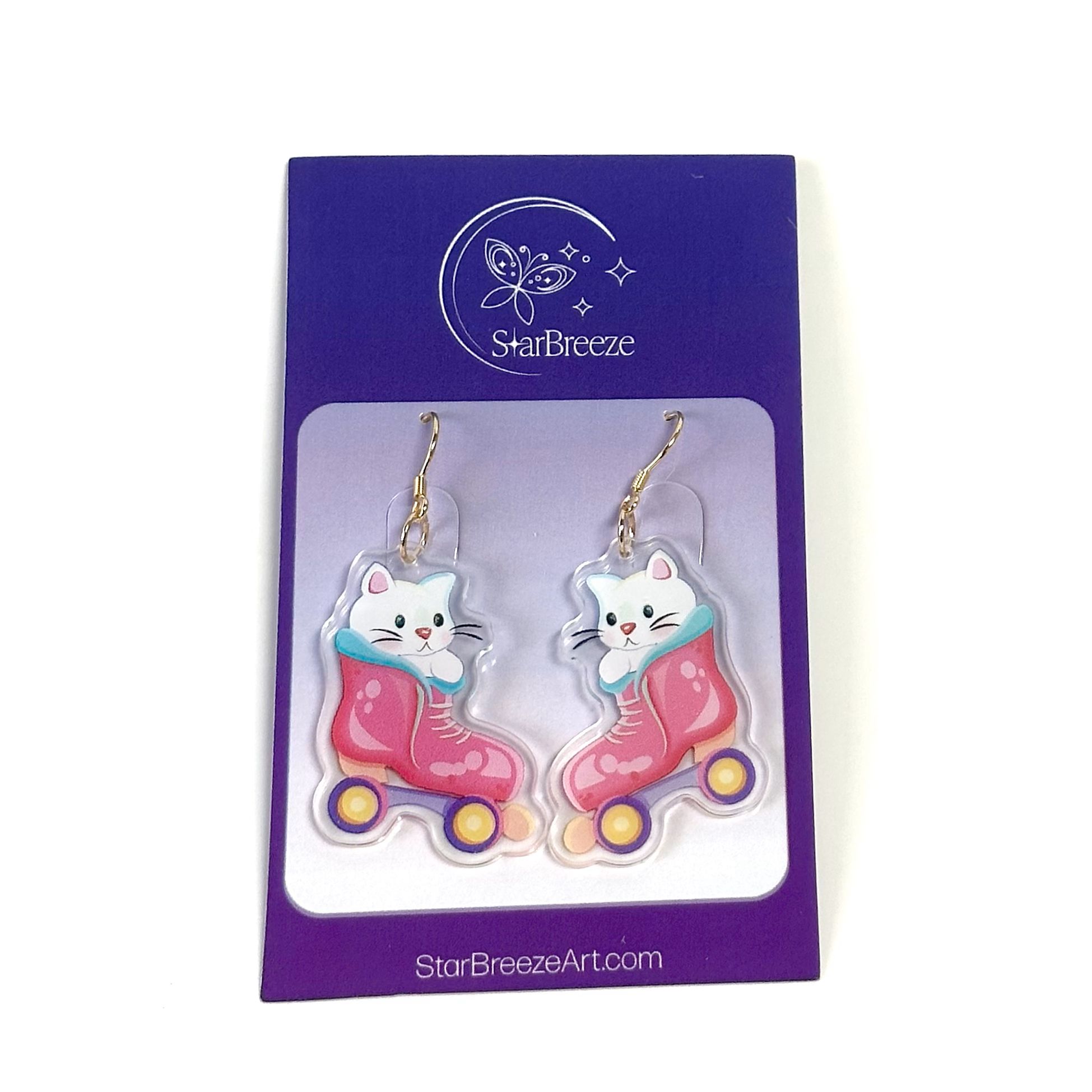 "Cat in Skate" Earrings - Image 2