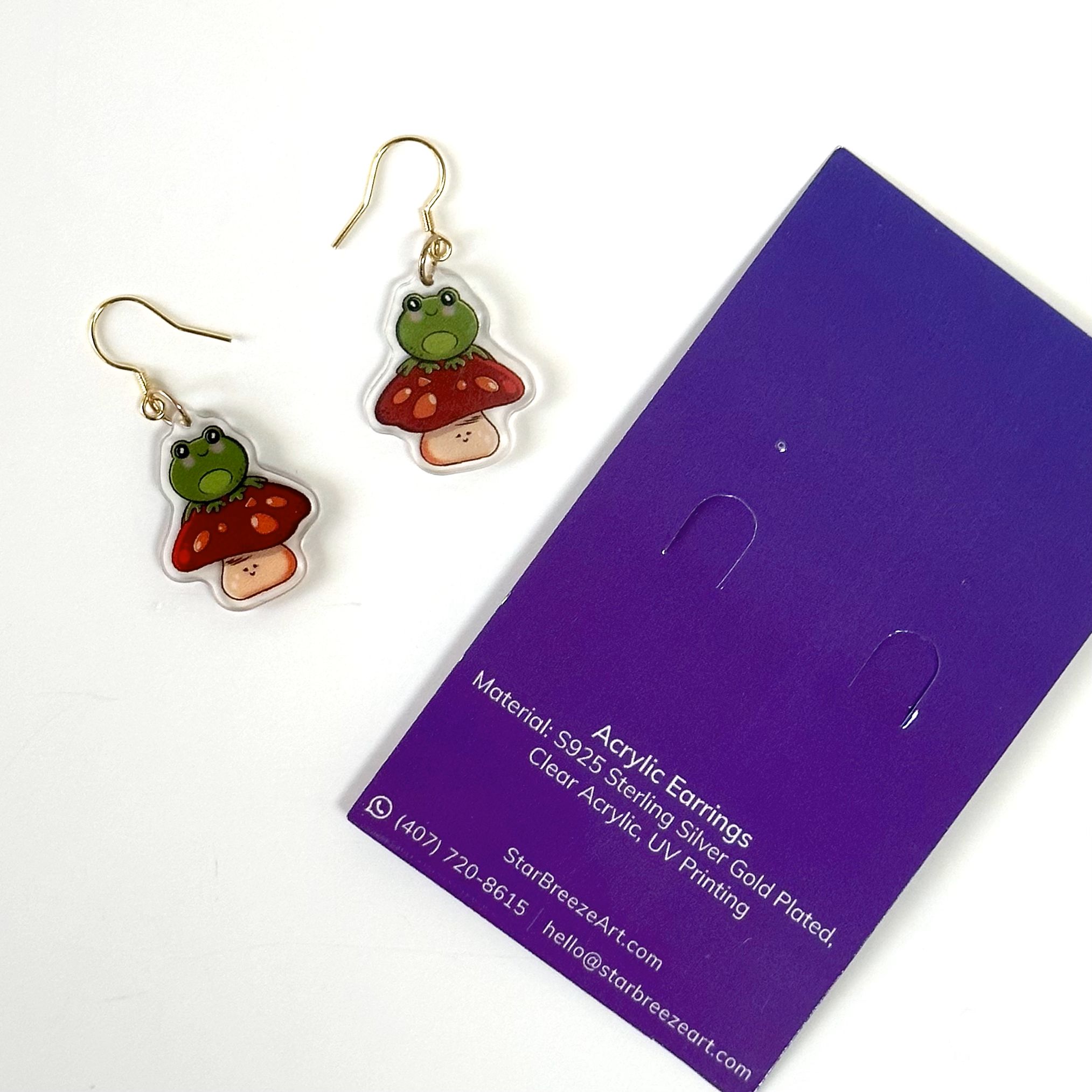 "Froggo and Mushroom" Earrings - Image 3