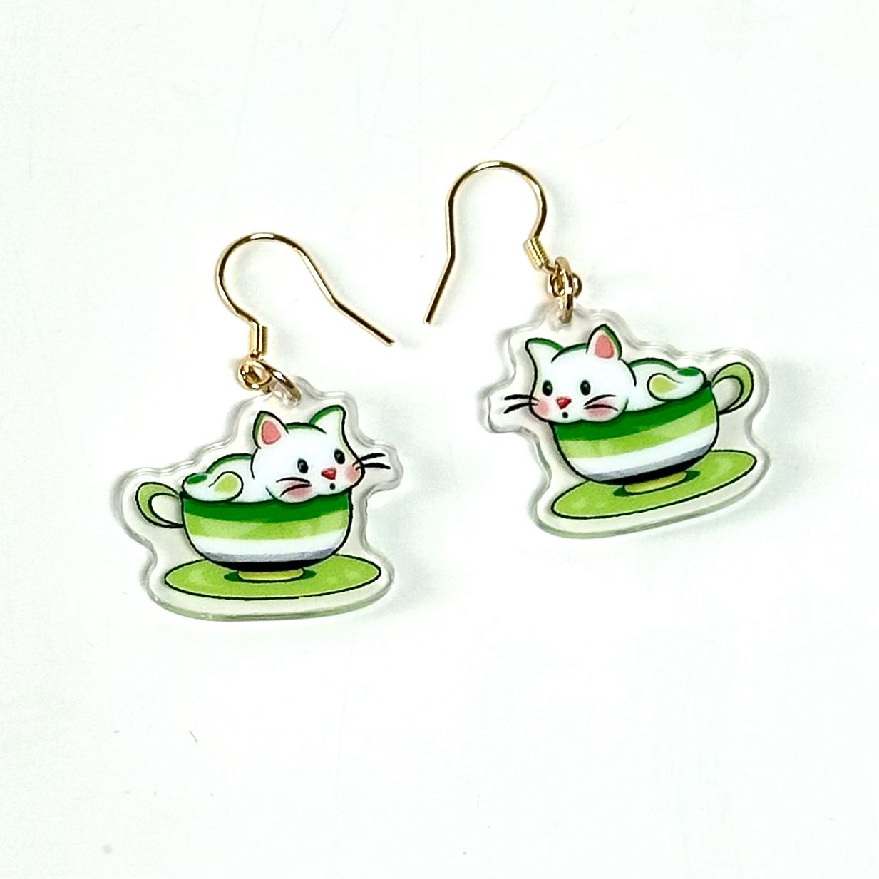 "LGB Tea Cup Cat" Earrings - Image 11