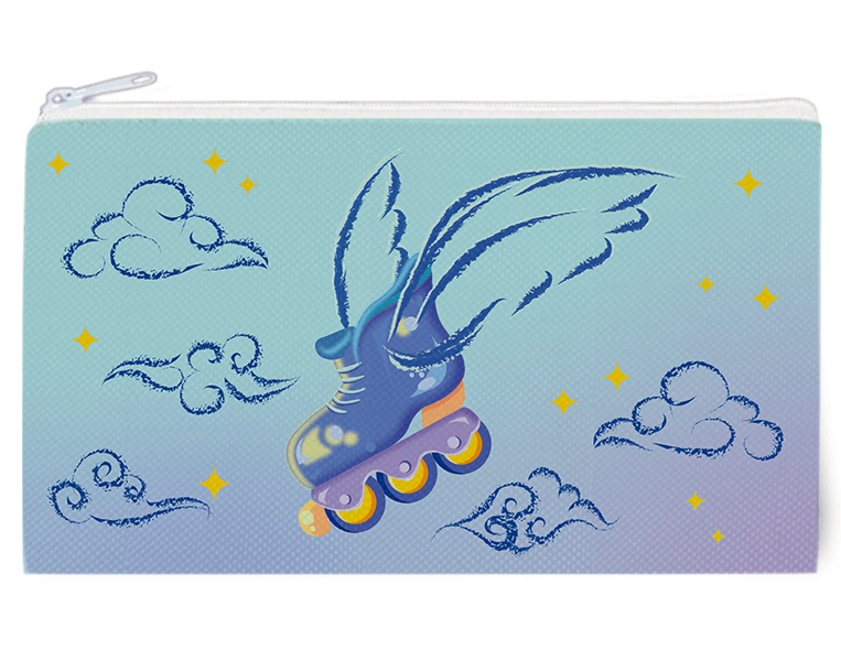 "Inline Skates with Wings" Accessories Bag - 2 colors - Image 2