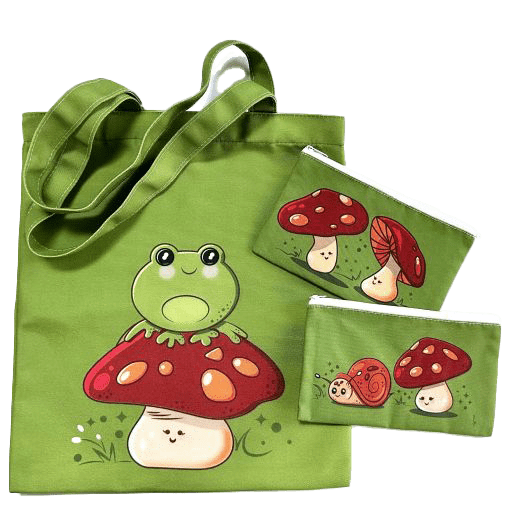 "Froggo and Mushroom" Tote Bag - Image 3