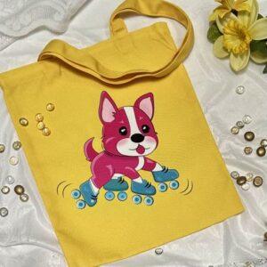 "Corgi in Skates" Tote Bag