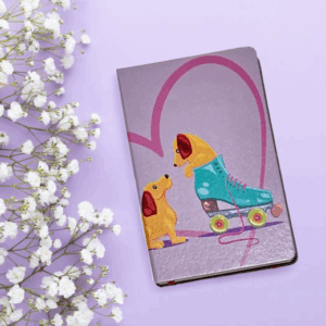 Doggos and Skate Leatherette Hard Cover Dotted Notebook
