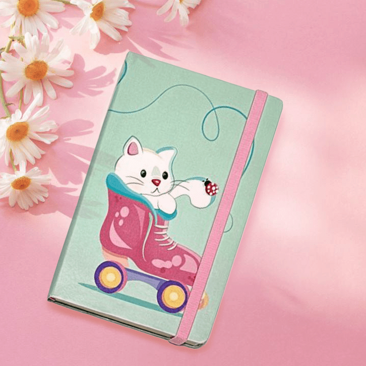 Cat in Skate Leatherette Hard Cover Sketchbook