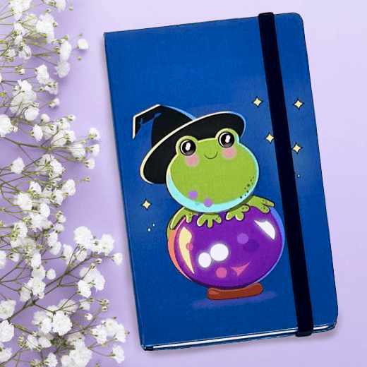 Froggo on Crystal Ball Leatherette Hard Cover Sketchbook