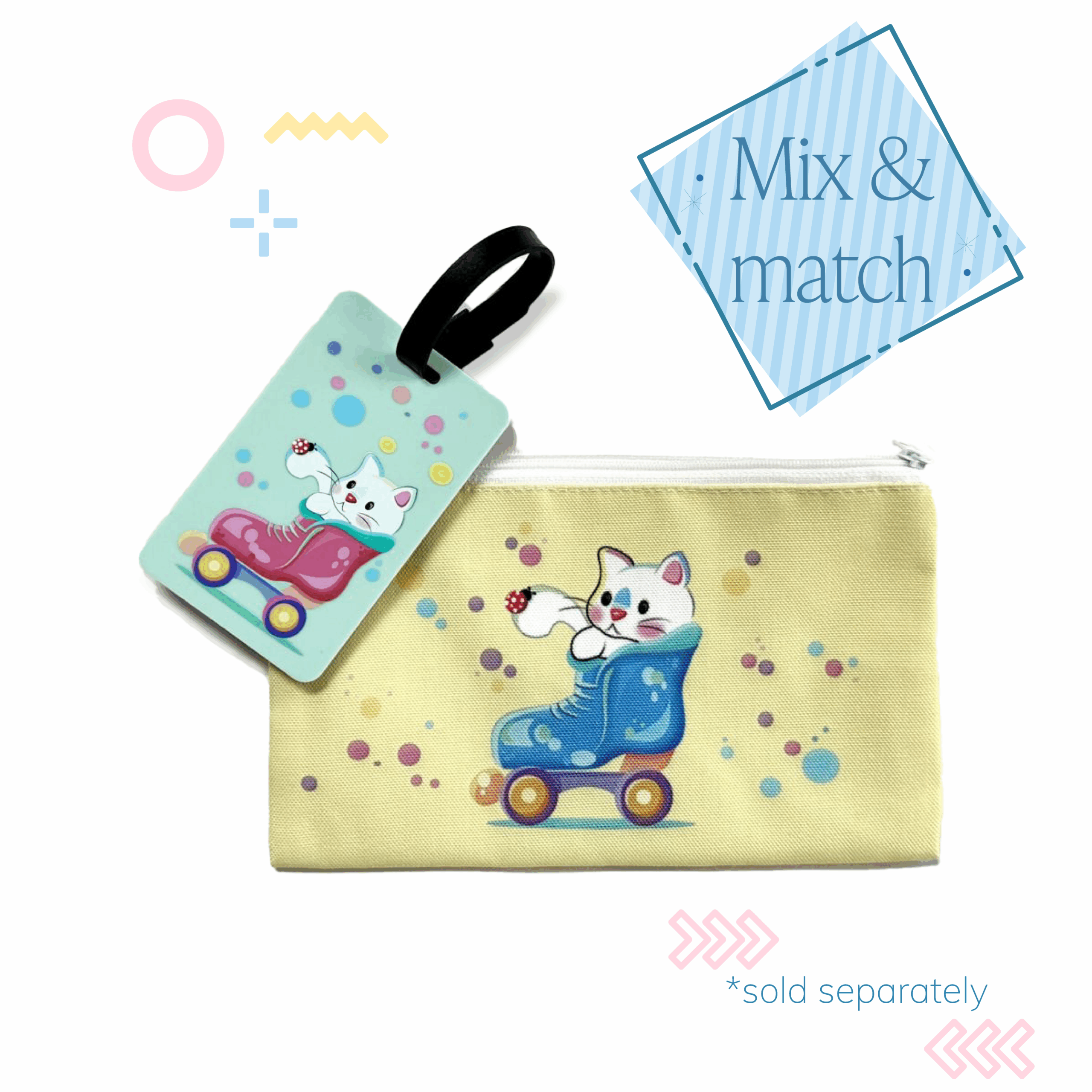 "Cat in Skate" Accessories Bag - Image 13