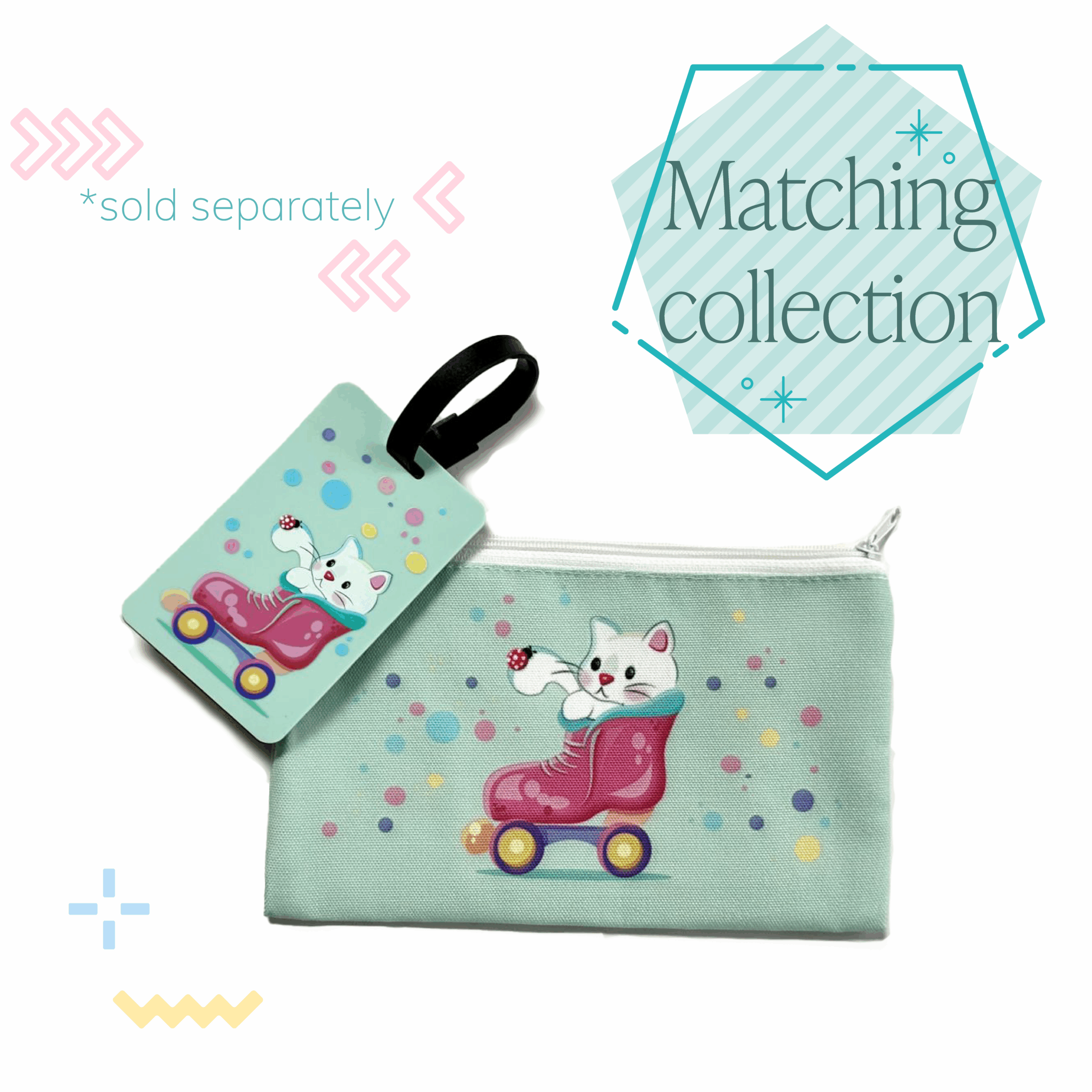 "Cat in Skate" Accessories Bag - Image 11