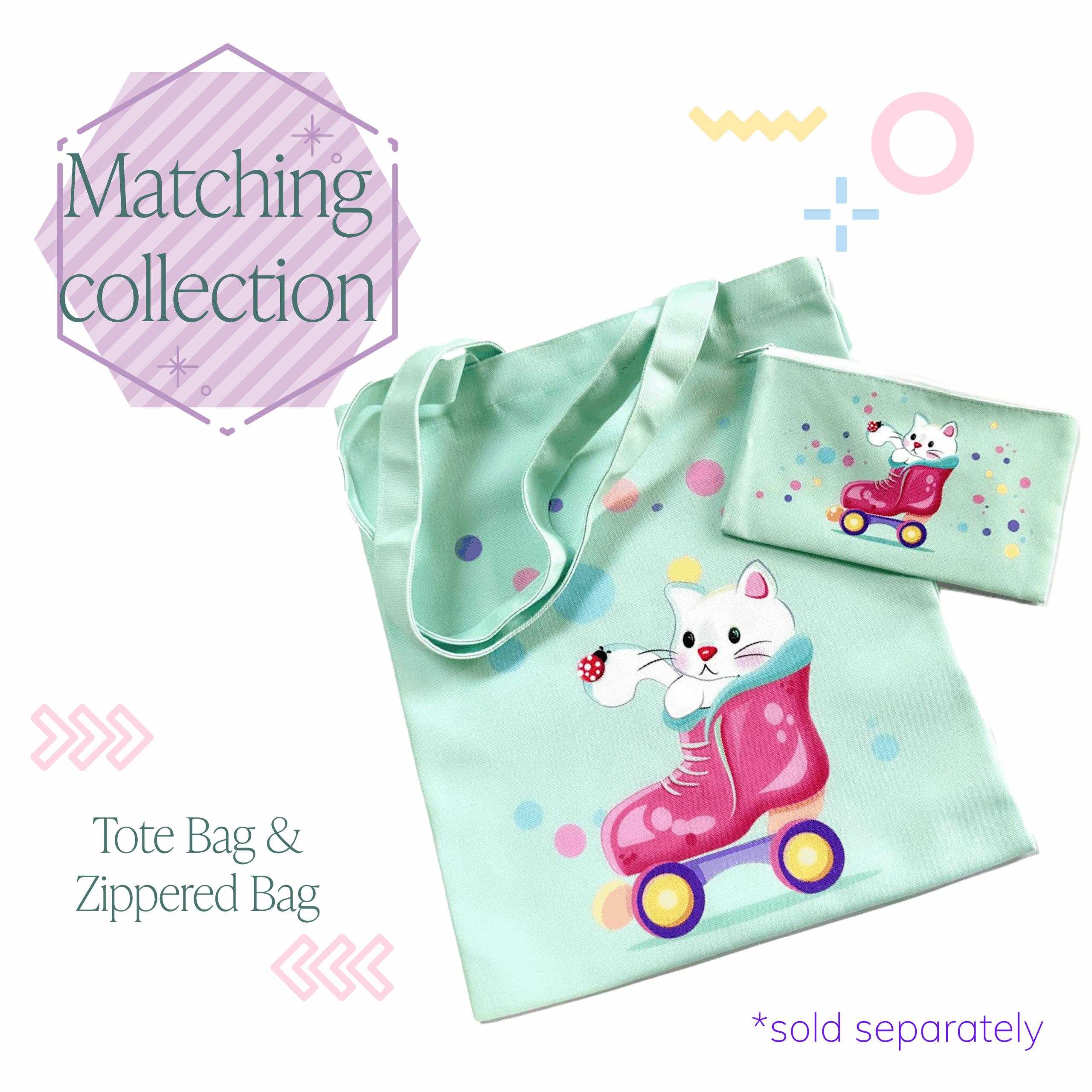 "Cat in Skate" Accessories Bag - Image 12