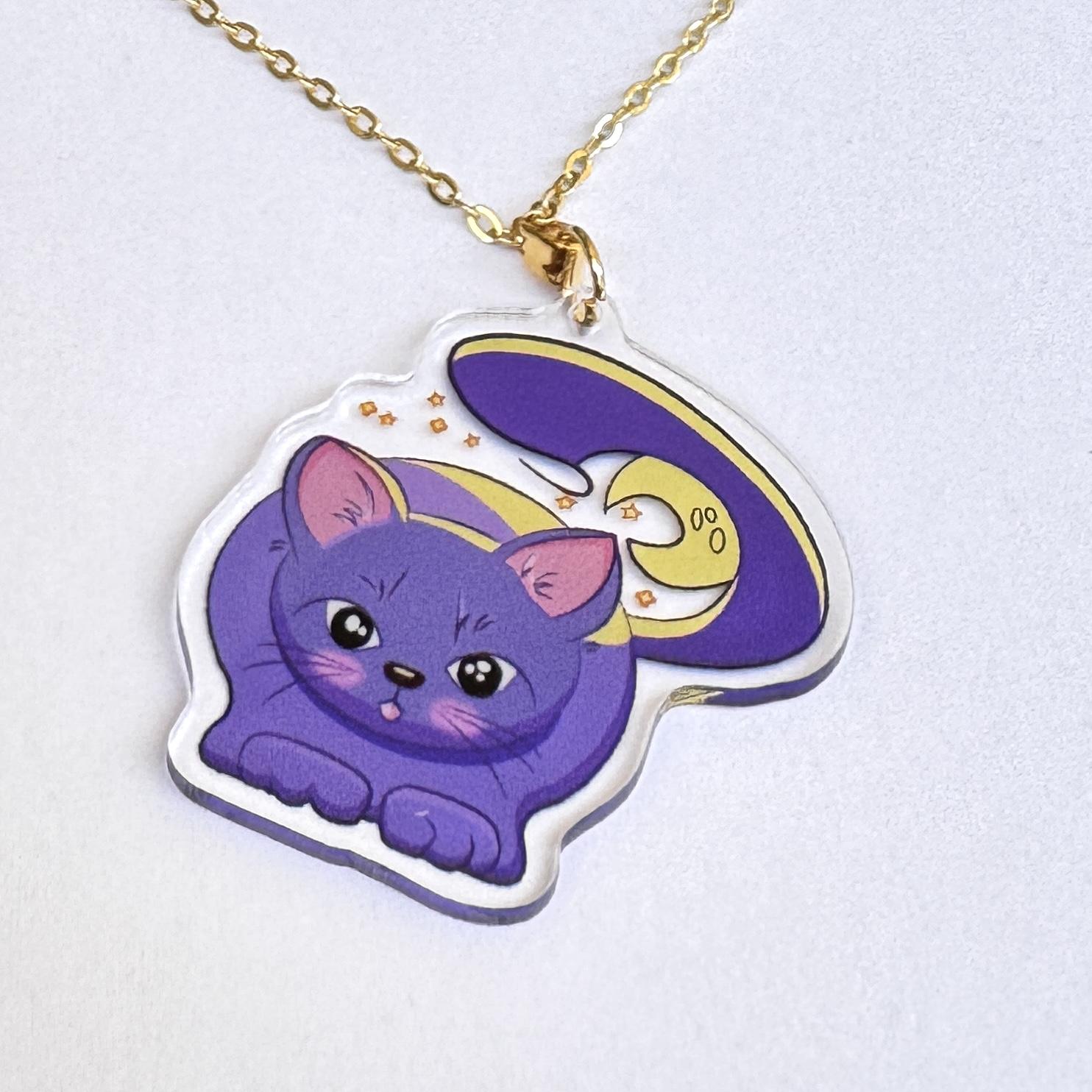 "Cat & Moon" Necklace