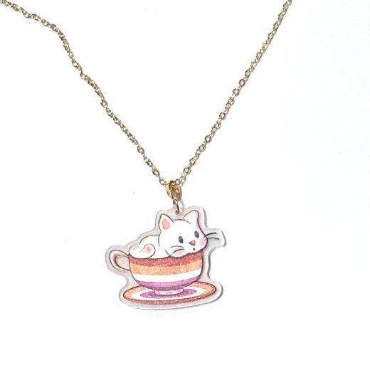 "LGB Tea Cup Cats" Necklaces