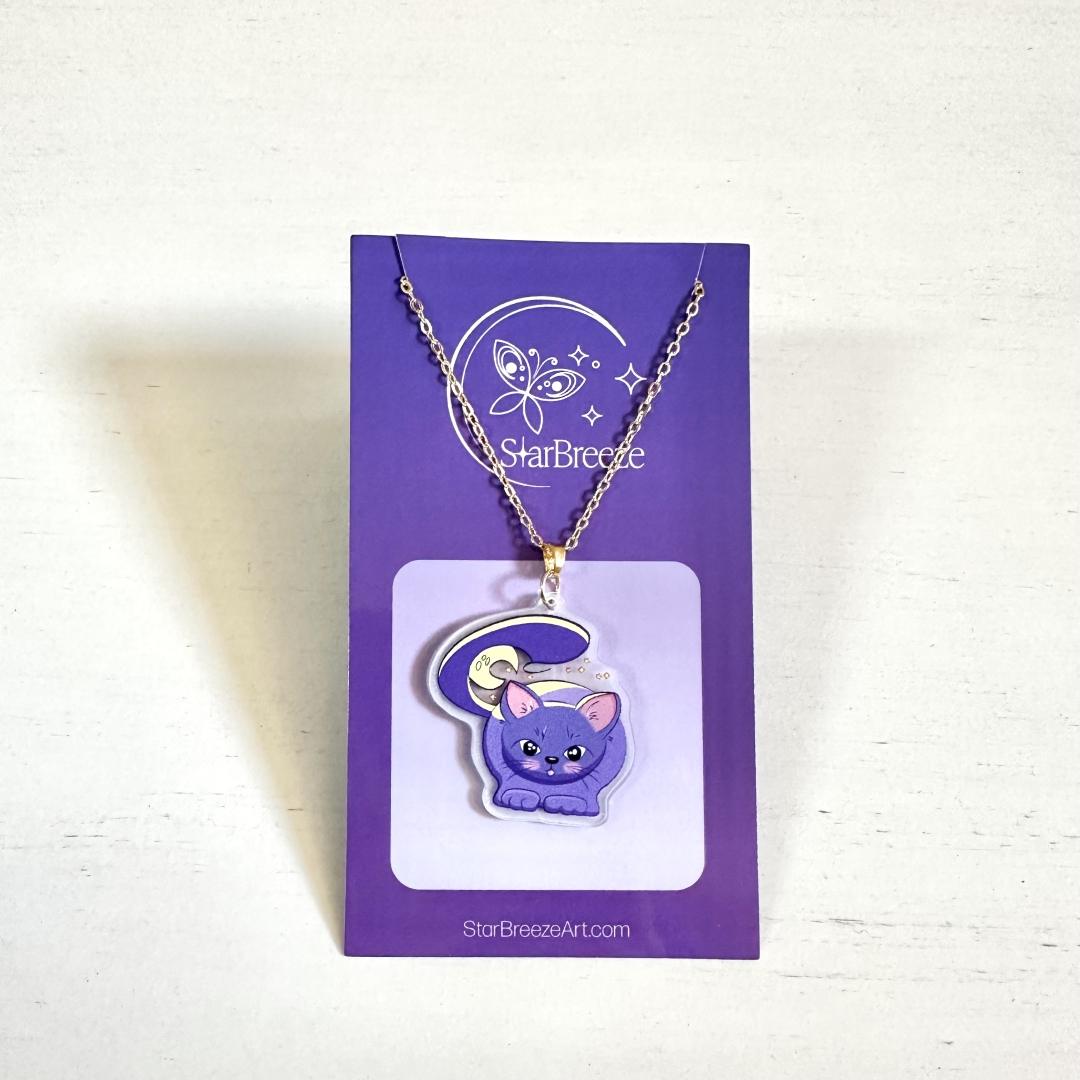 "Cat & Moon" Necklace - Image 4