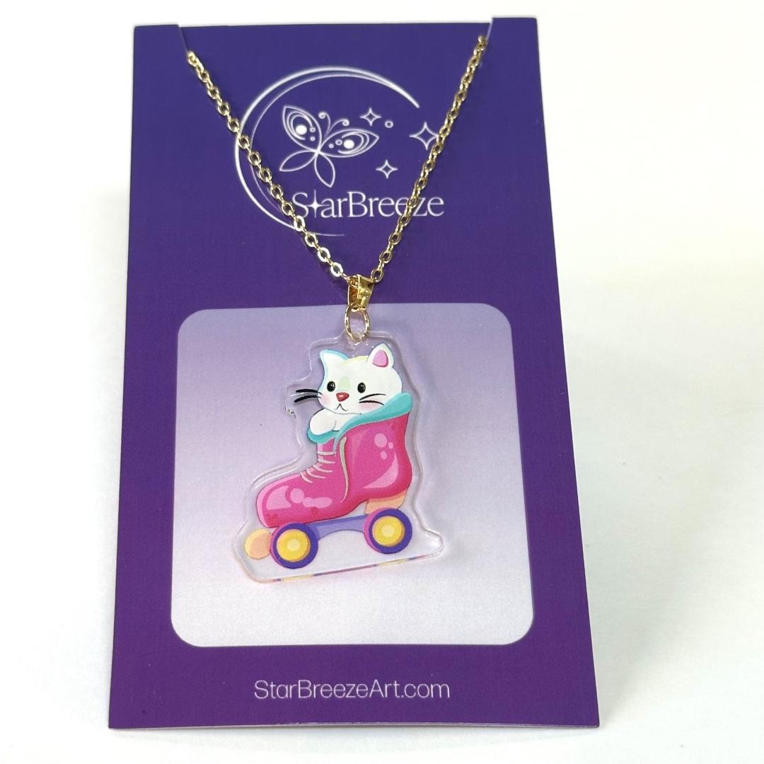"Cat in Skate" Necklace - Image 6