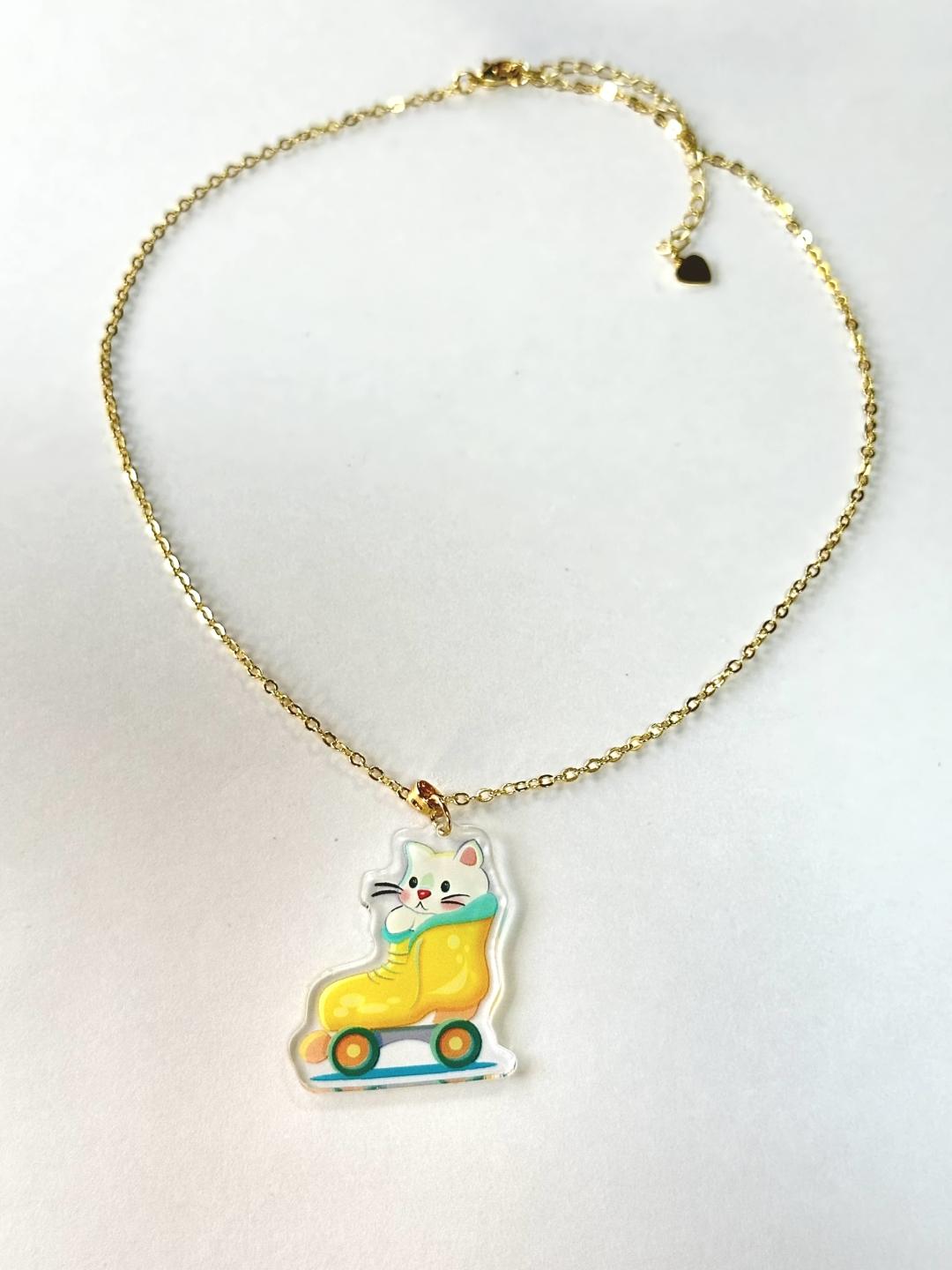 "Cat in Skate" Necklace - Image 9