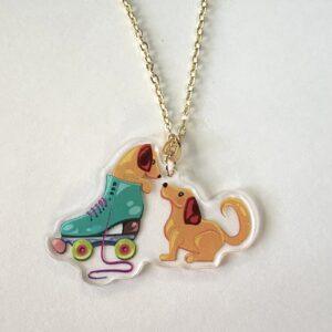 "Doggos and Skate" Necklace