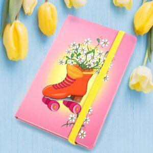 Skate & Flowers Leatherette Hard Cover Notebook